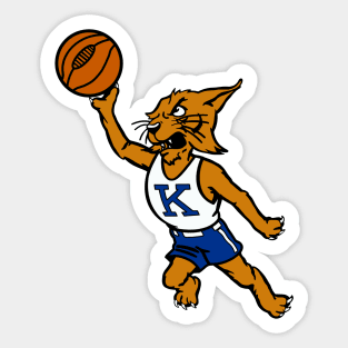 Retro Wildcat Basketball Sticker